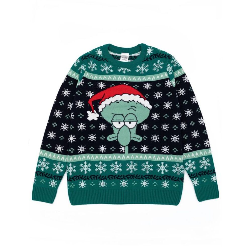 SpongeBob SquarePants Mens Squidward Christmas Sweater / Green